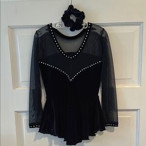 Midnight navy with sequins skating dress